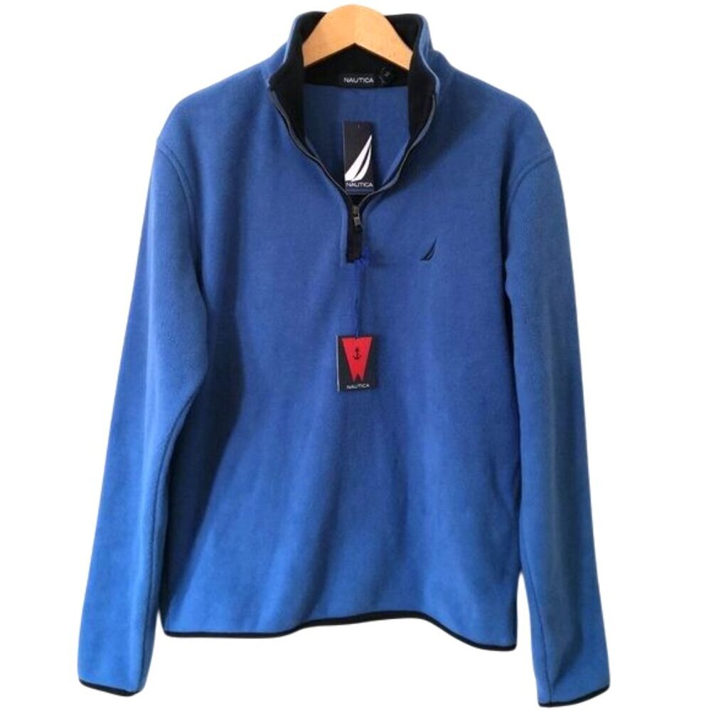 Nautica Men's Quarter Zip Fleece Blue Size XS